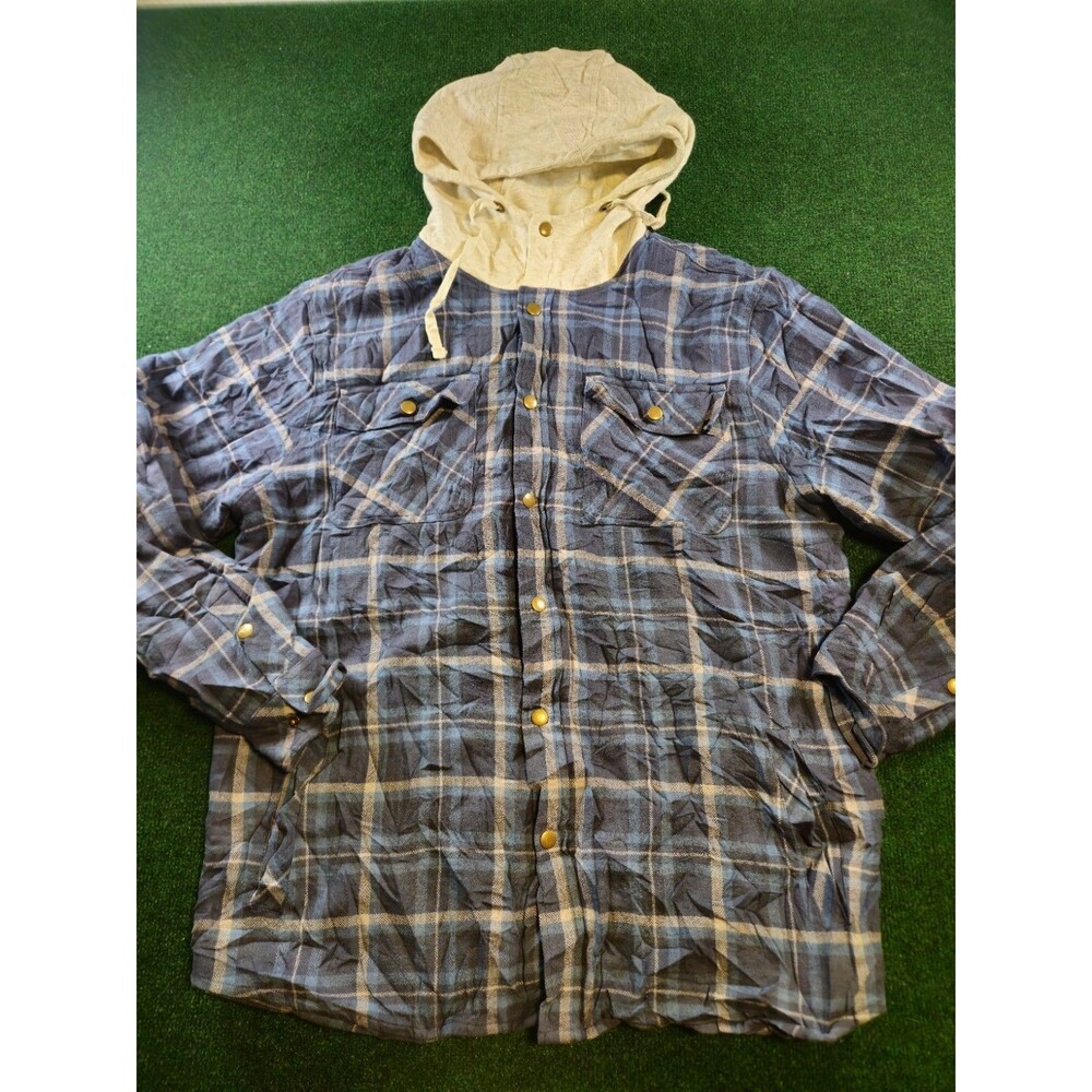Ronin Factory Mens Size XL Flannel Sherpa Blue Jacket
